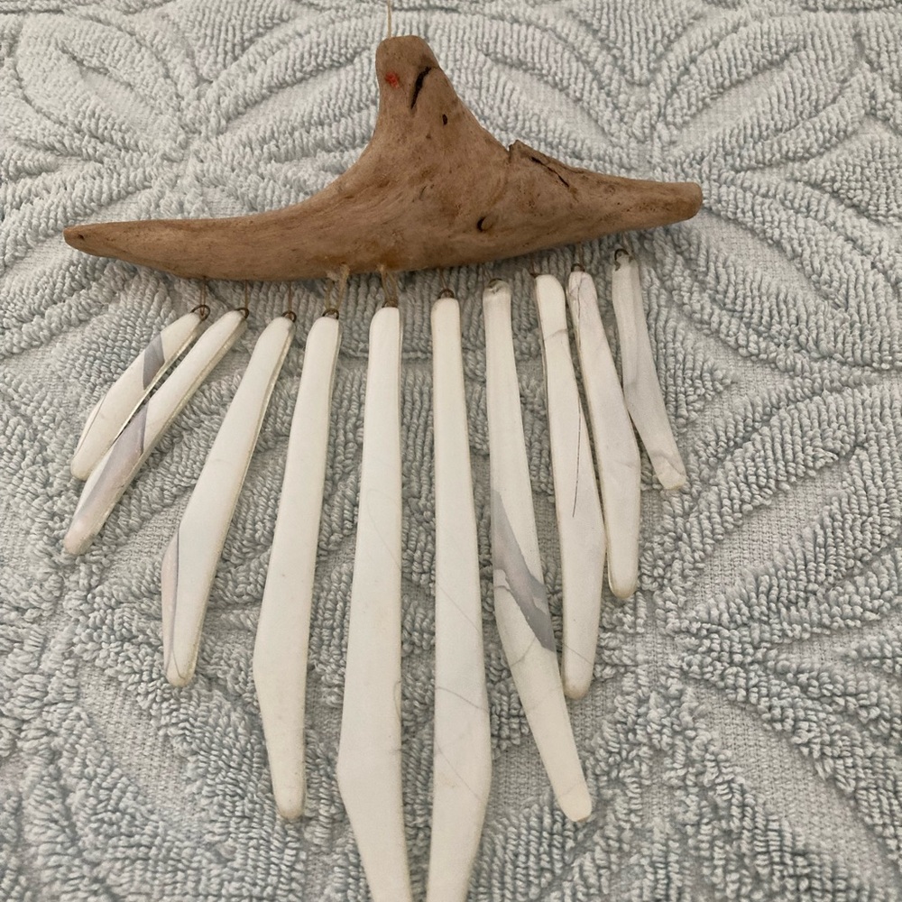 Natural Driftwood and Glass wind chime - Picture 4 of 4